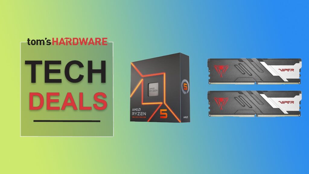 Grab this PC gaming bundle that pairs AMD’s Ryzen 5 7600X with fast 32GB DDR5-6000 memory and a 240mm AIO for just $414.99 — save $220 on a budget AM5 build Deals post feature image for the Patriot Viper Venom 32GB DDR5 6000 memory kit and the AMD Ryzen 5 7600X CPU