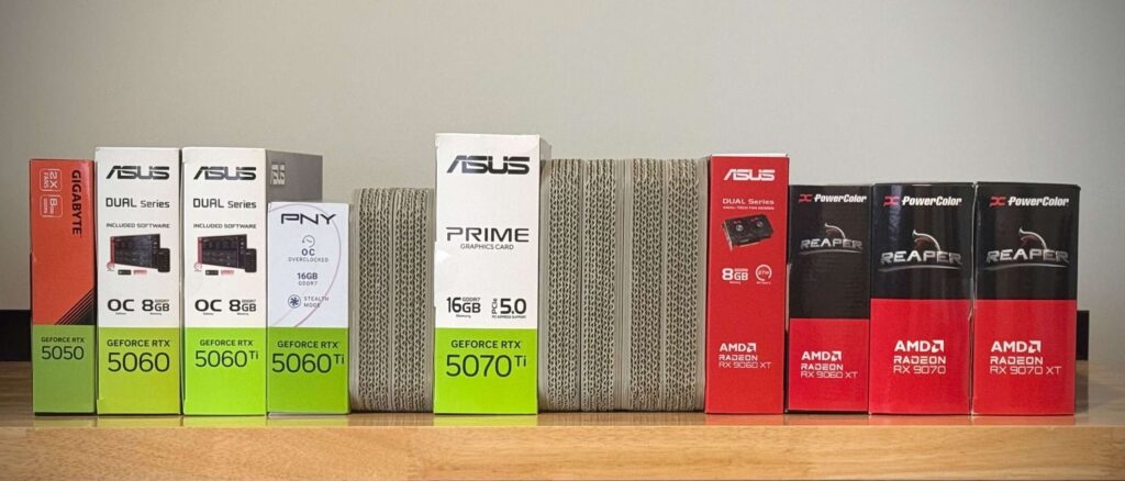 The great Bench GPU retest begins — how we’re testing for our GPU Hierarchy in 2026, and why upscaling and framegen are still out A group of RTX 50-series and RX 9000-series GPU boxes