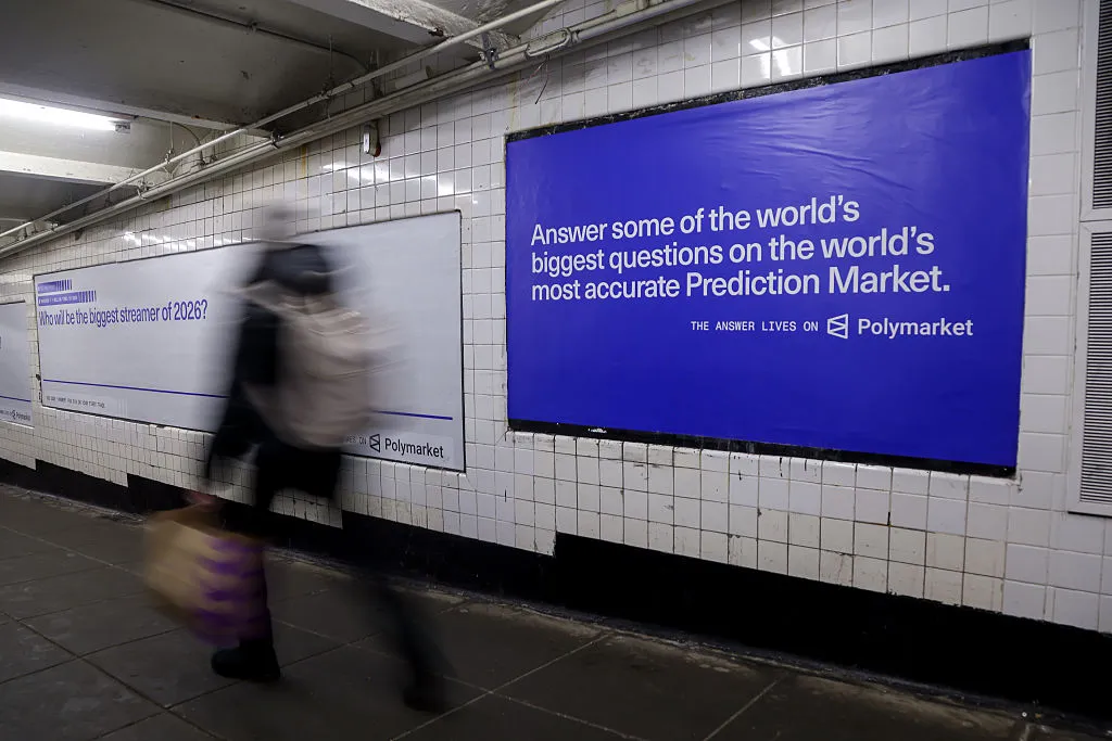 Polymarket saw $529M traded on bets tied to bombing of Iran A Polymarket advertisement in a subway station in New York, US, on Thursday, Feb. 5, 2026. Kalshi and Polymarket, which have been assailed by critics for encouraging financial risk taking by making betting more accessible, are now using the promise of free groceries to win over New Yorkers.