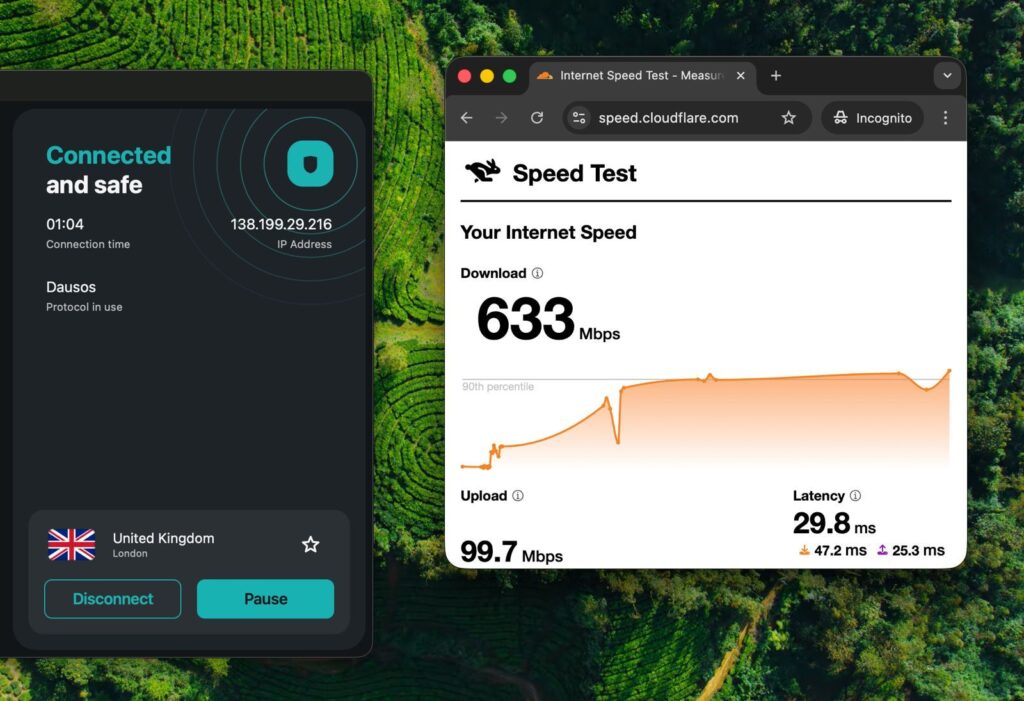Surfshark fixes broken post-quantum VPN protocol after TechRadar investigation Screenshot showing Surfshark's new protocol and a live speed test