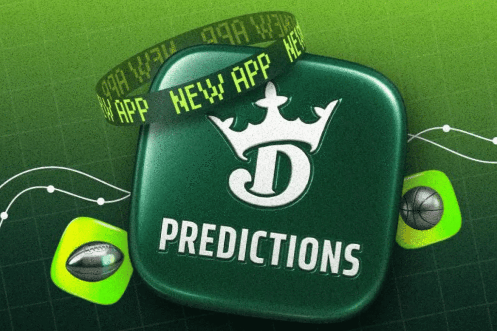 DraftKings expands sports prediction market offerings via Railbird DraftKings Predictions app logo promoting federally regulated sports prediction markets and event contract trading expansion in the United States. DraftKings pushes deeper into federally regulated sports prediction markets through Railbird