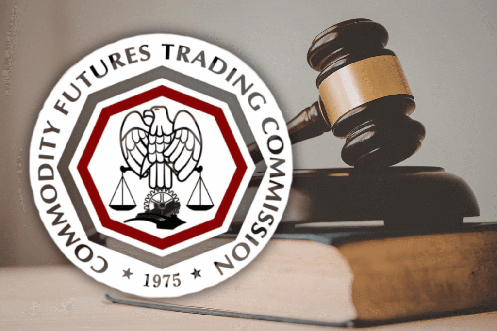 Federal Judge Sides With Kalshi in Prediction Markets Gambling Dispute Commodity Futures Trading Commission logo with judge gavel symbolizing legal battle over prediction markets regulation and federal versus state authority. Federal judge halts Arizona action against prediction markets in dispute