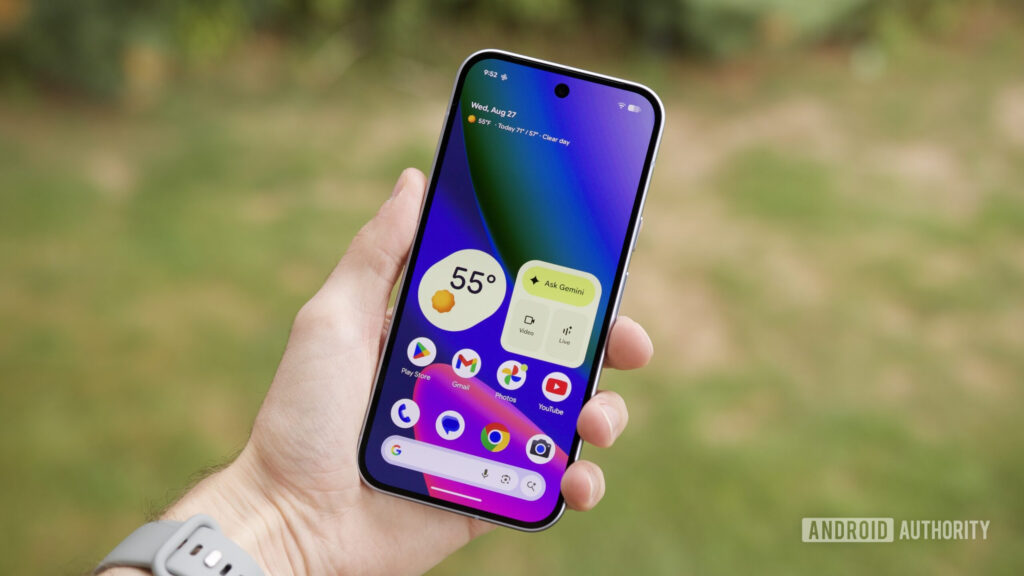 Google isn’t the one ruining Android. It’s the apps you use every day Someone holding the Google Pixel 10 with its screen on, showing the home screen.