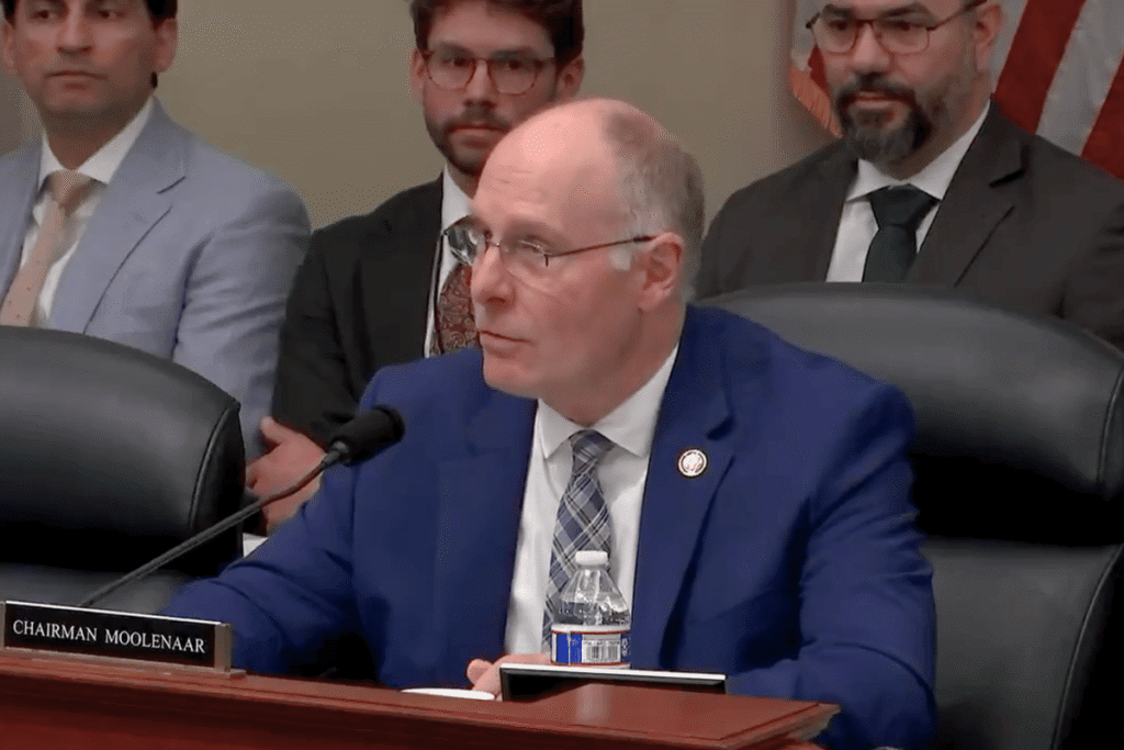 House Select Committee on China Chairman John Moolenaar speaks during a Capitol Hill hearing on illegal gambling scam networks in Southeast Asia targeting Americans.