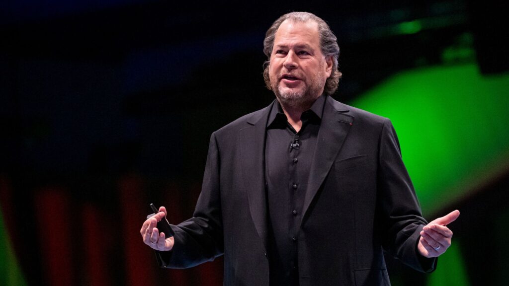 ‘It’s gonna be awesome’: Salesforce CEO Marc Benioff has high hopes for using AI in its products, says ‘it’s impossible to describe what we’re gonna be able to do for customers’ Salesforce CEO Marc Benioff on stage