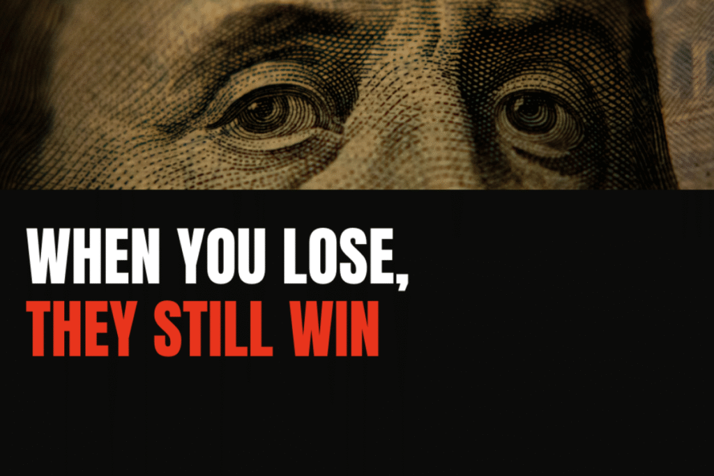 Kalshi cease-and-desist targets watchdog campaign Close-up image of Benjamin Franklin on U.S. currency above bold text reading “When You Lose, They Still Win,” used in criticism of Kalshi prediction markets and gambling-style trading practices. Kalshi fires back at FairPredicts with cease-and-desist over 'Kalshi Lies' campaign