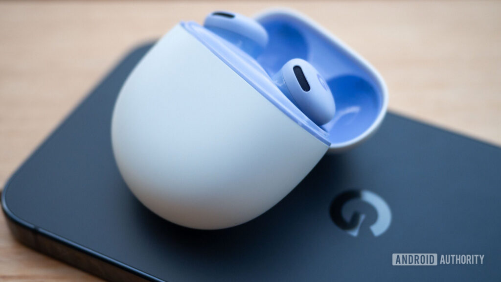 google pixel buds 2a in case on pixel phone