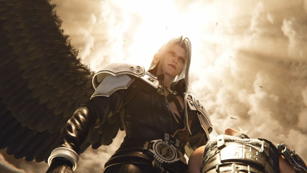 Final Fantasy 7 Revelation let's you jump out of an airship Fortnite style