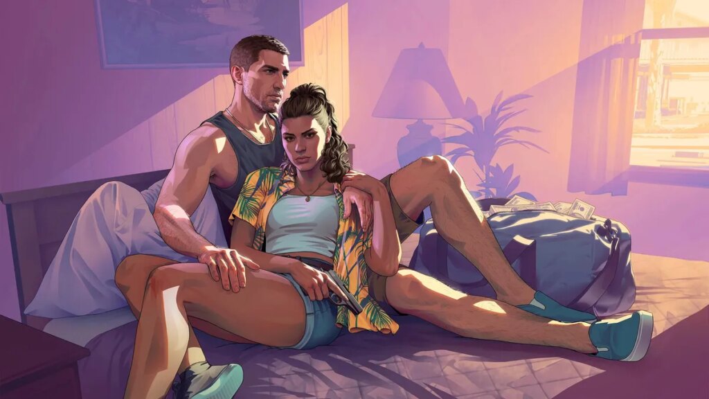 GTA 6 Confirms $80 Price Tag, Ultimate Edition, Midnight Preorders and More Game still of gta 6 characters jason and lucia