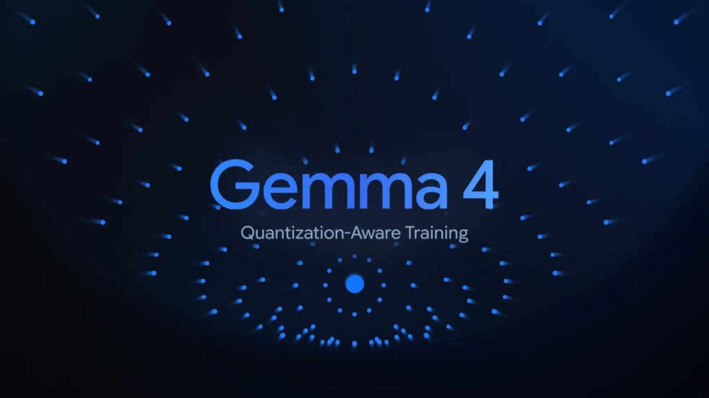 The promotional graphic for the Gemma 4 QAT models.