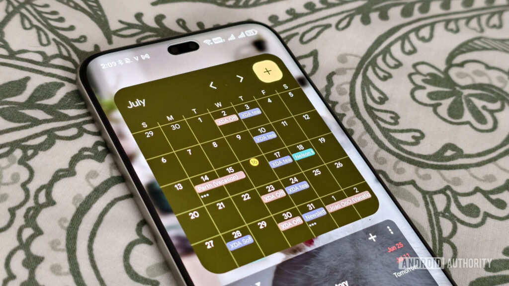 Google Calendar finally expands event colors with a full RGB picker google calendar widget on a smartphone