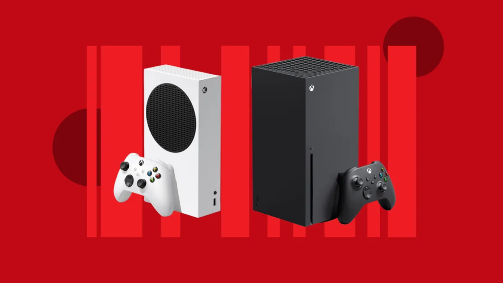 Here We Go Again: Microsoft Raises Xbox Prices Amid Memory Shortage The Xbox Series S console and controller and the Xbox Series X console and controller are displayed against a red background.