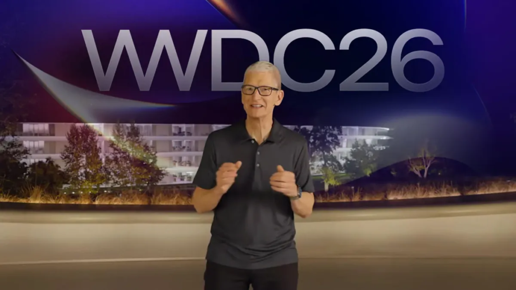 How to Watch Apple’s WWDC 2026 Keynote: What to Expect from Siri and iOS 27 Tim Cook in front of WWDC26 logo