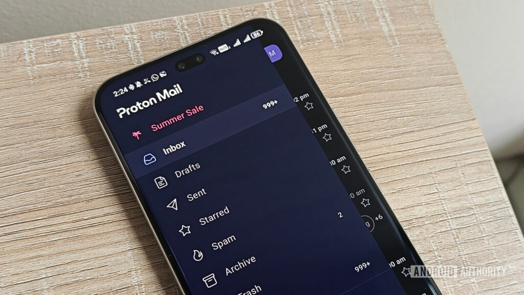I switched from Gmail to Proton Mail, and my inbox was a disaster proton mail app on a smartphone