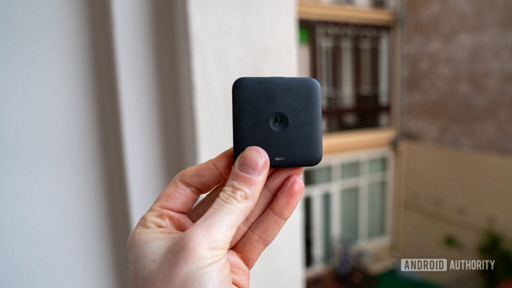 Motorola confirms new launch window for its MA2 wireless Android Auto adapter Motorola Sound MA2 in hand