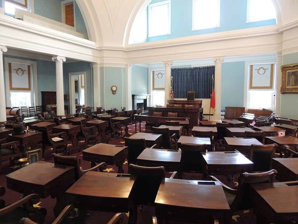 North Carolina gambling votes, states taking action on horse racing, and more, today in gambling news LIVE The senate floor in the North Carolina State Capitol.