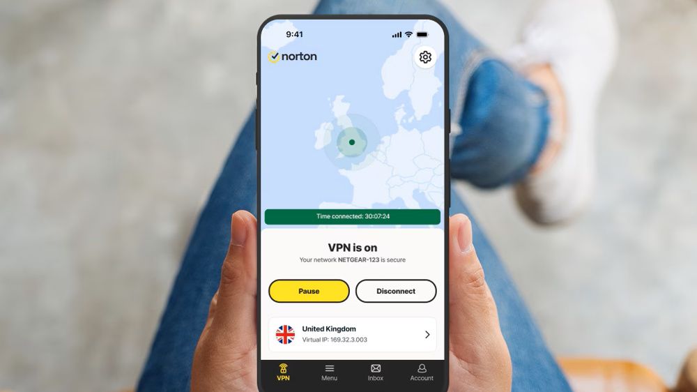 Norton VPN expands global footprint with 25 new server locations and adds on-demand IP switching — here’s everything you need to know Norton VPN dashboard on a smartphone being held by a user