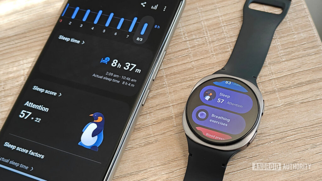 Samsung Health’s new Vitals feature could fix my biggest issue galaxy watch 8 next to a smartphone with sleep data