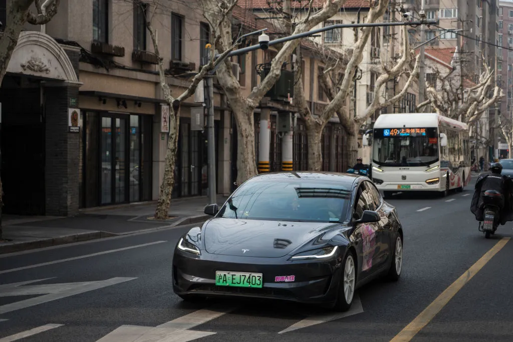 Tesla pushes back on Autopilot narrative after fatal Texas crash Tesla Model 3 vehicle drives on the street on February 27, 2025 in Shanghai, China.