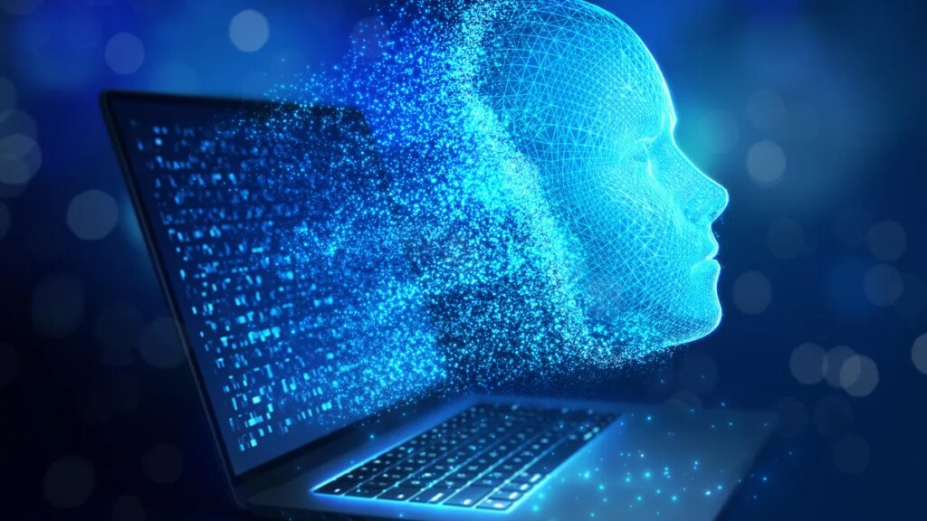Bots Now Outnumber Humans on the Internet. Here’s What That Actually Means A human-looking digitally rendered face emerges out of a laptop computer.