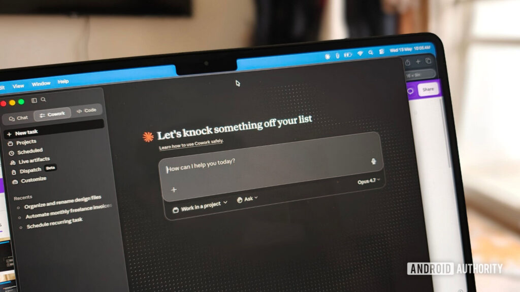 The next premium feature in tech might be the absence of AI Claude Cowork opened on MacBook
