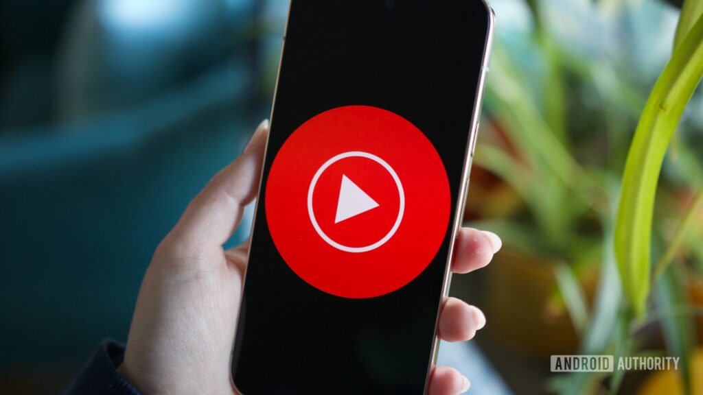 YouTube Music tests a block option for artists, but hold your horses YouTube Music logo displayed on an Android phone.