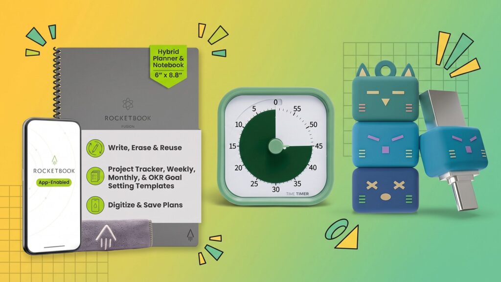 A selection of back-to-school products.