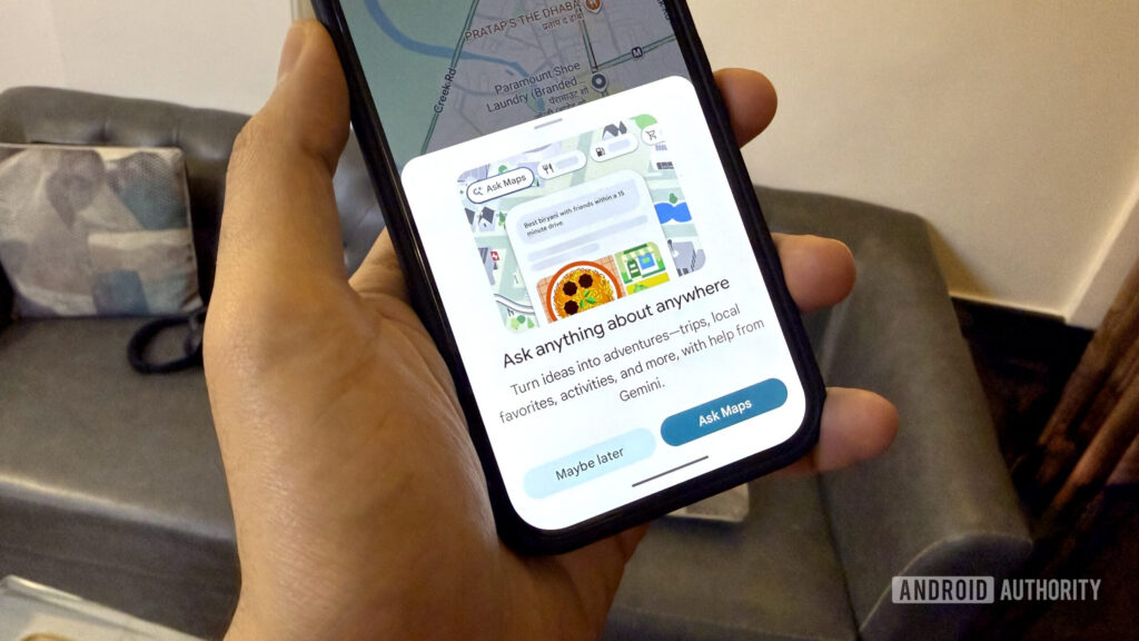 Google Maps could soon place food orders on your behalf Google Maps with Ask Maps intro screen
