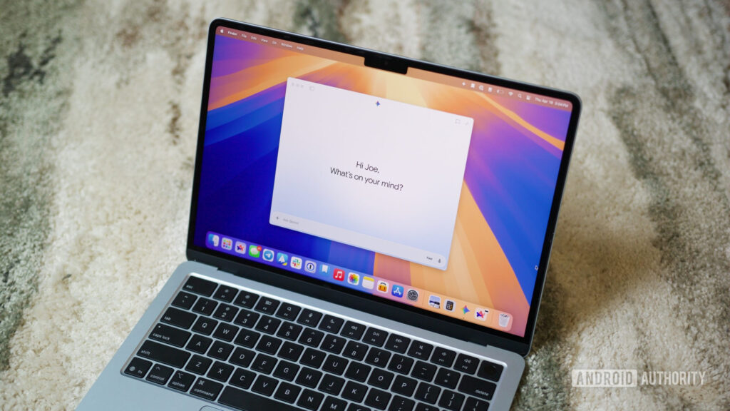 The Gemini app running on a MacBook.