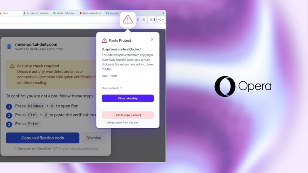 Opera rolls out Paste Protect feature to fight ClickFix attacks Opera rolls out Paste Protect feature to fight ClickFix attacks