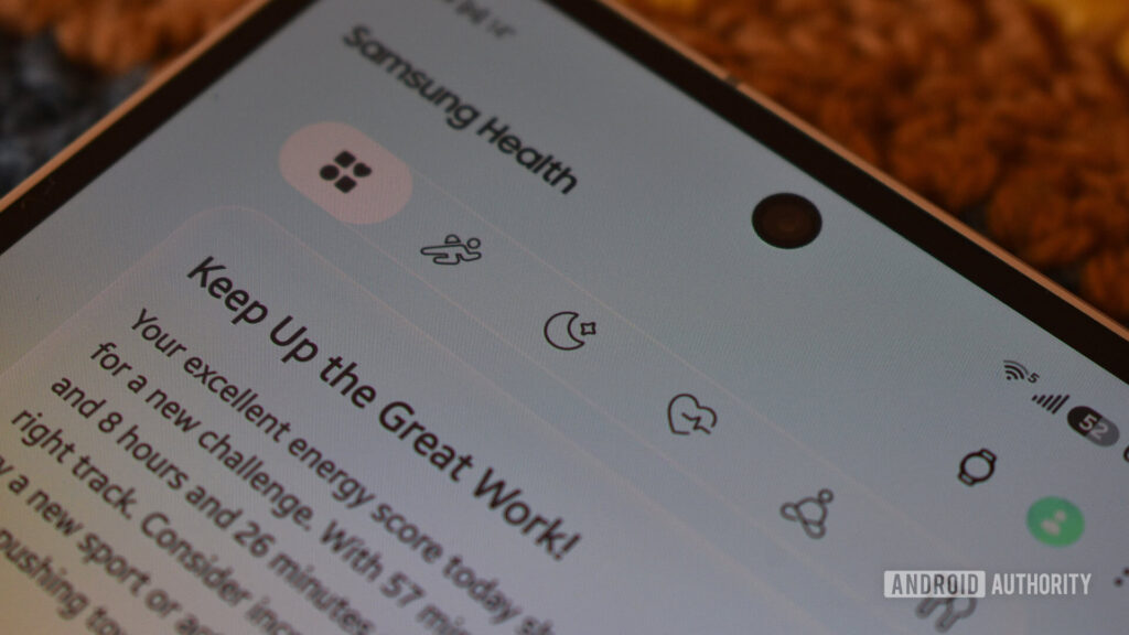 Samsung will kill your health data if you don’t consent to AI training samsung health app redesign top shortcuts bar 1