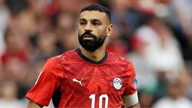 There’s a simple way to watch Australia vs Egypt for *FREE* Mo Salah, wearing red, looks on during a game at the World Cup 2026.