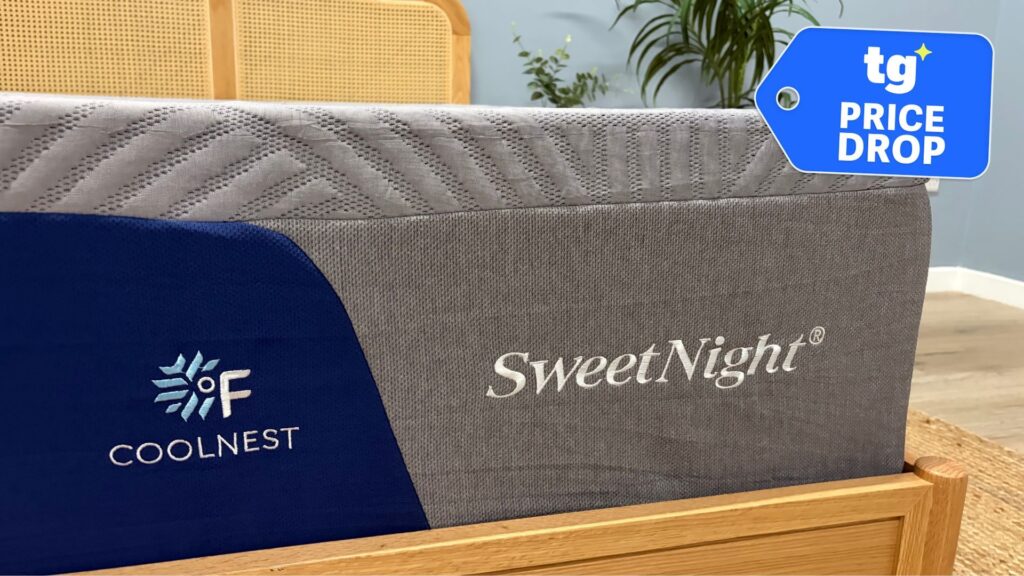 This budget 4th of July mattress deal offers top cooling — now under $400 for a queen A close-up of the SweetNight CoolNest Mattress in a bedroom setting. A price drop deals badge is seen in the top right foreground.